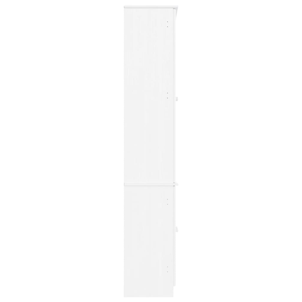 Vitrinekast Alta 77X35X186,5 Cm Massief Grenenhout Wit