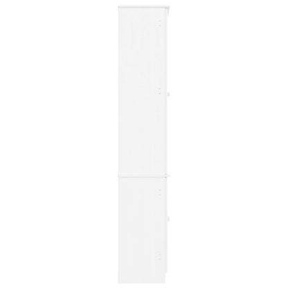 Vitrinekast Alta 77X35X186,5 Cm Massief Grenenhout Wit