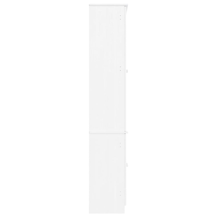 Vitrinekast Alta 77X35X186,5 Cm Massief Grenenhout Wit