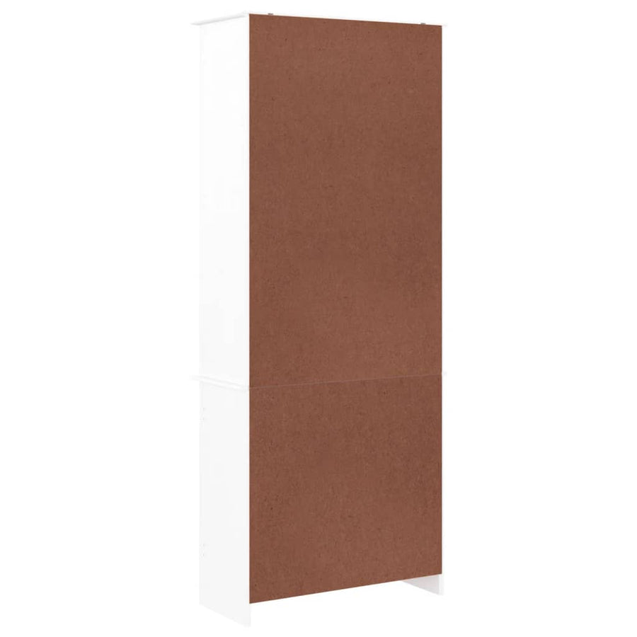 Vitrinekast Alta 77X35X186,5 Cm Massief Grenenhout Wit