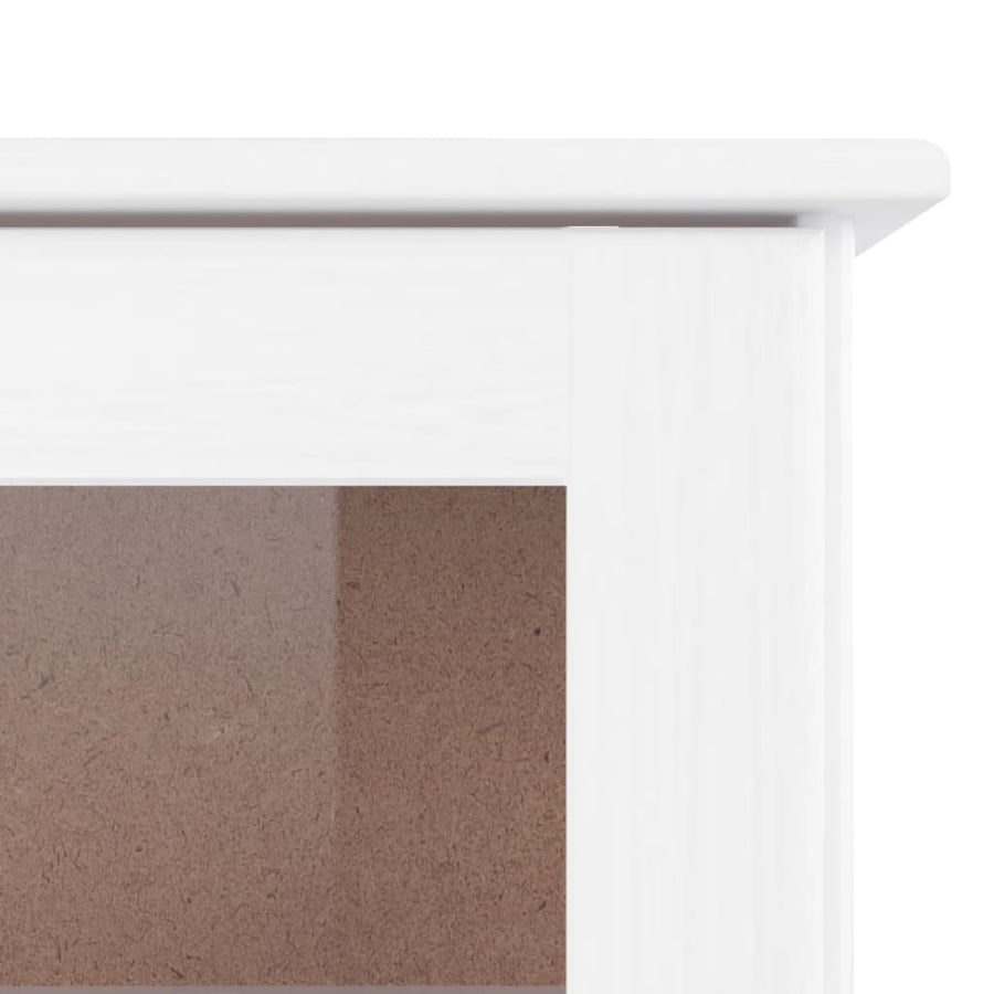 Vitrinekast Alta 77X35X186,5 Cm Massief Grenenhout Wit