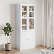 Display cabinet ALTA 77x35x186.5 cm solid pine white