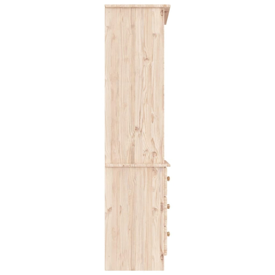Boekenkast Met Lades Alta 60X35X142 Cm Massief Grenenhout