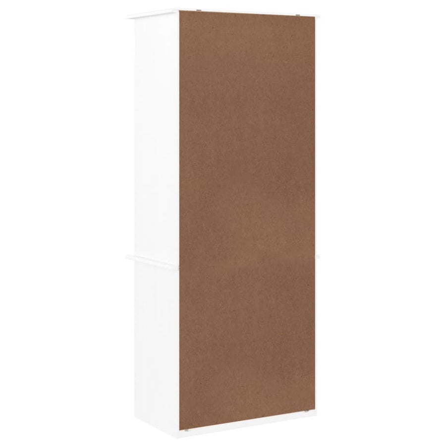 Boekenkast Met Lades Alta 60X35X142 Cm Massief Grenenhout Wit