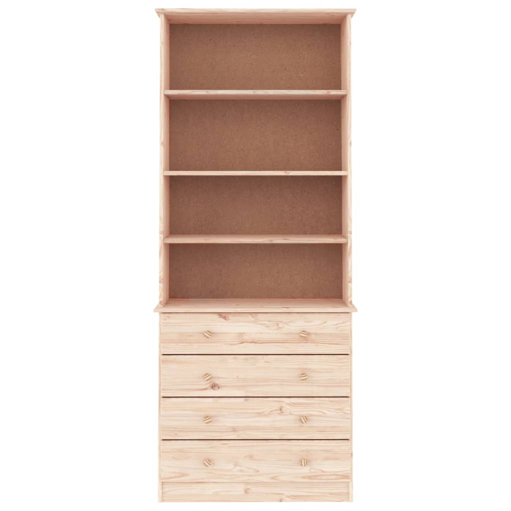 Boekenkast Met Lades Alta 77X35X186,5 Cm Massief Grenenhout
