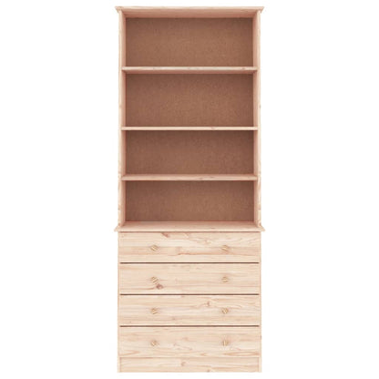 Boekenkast Met Lades Alta 77X35X186,5 Cm Massief Grenenhout