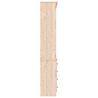 Boekenkast Met Lades Alta 77X35X186,5 Cm Massief Grenenhout