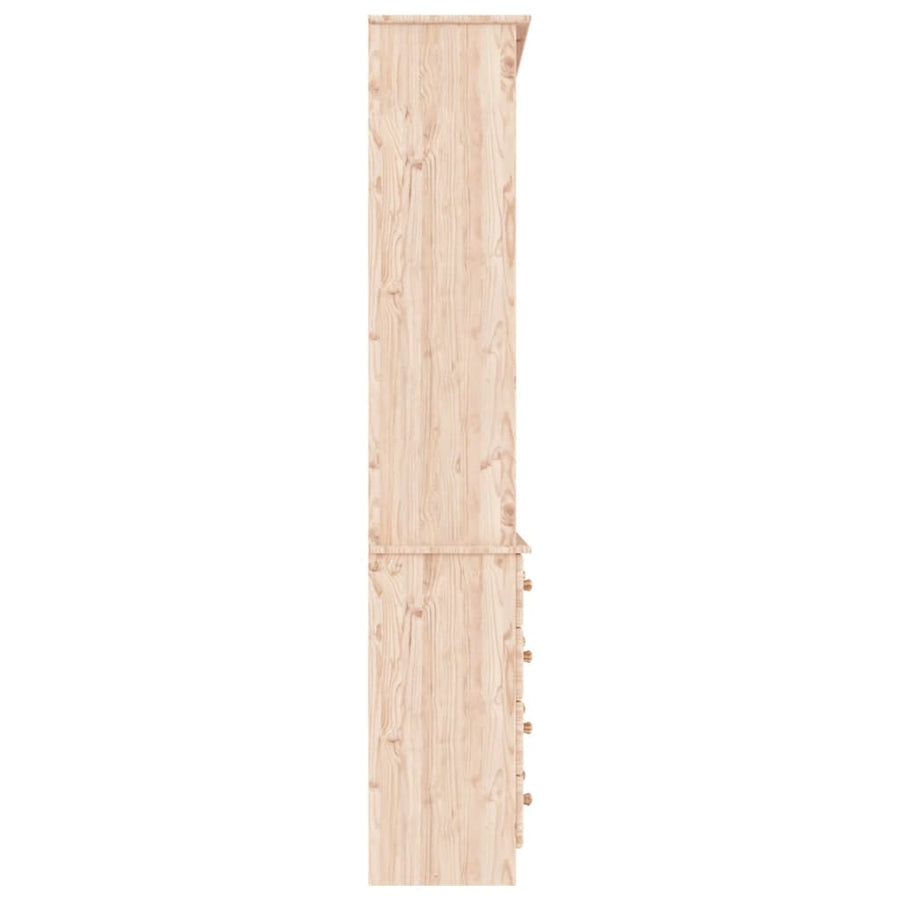 Boekenkast Met Lades Alta 77X35X186,5 Cm Massief Grenenhout
