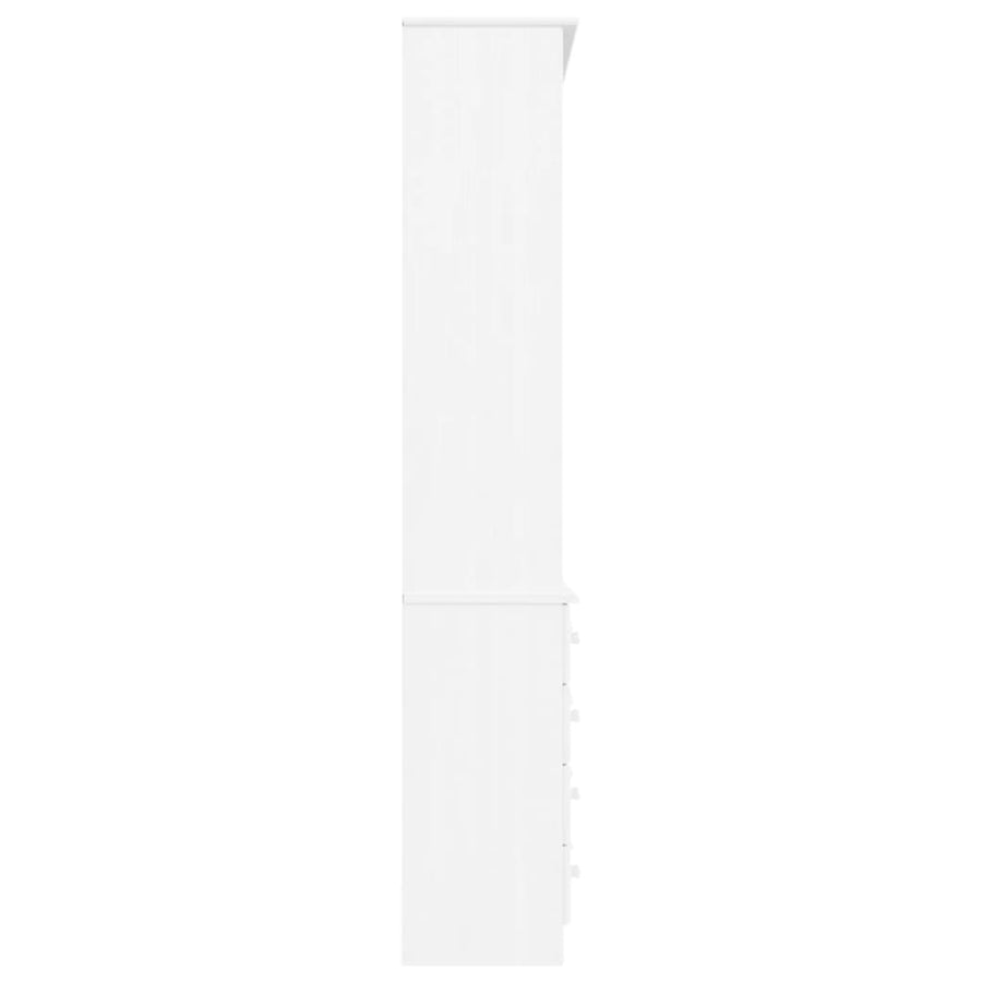 Boekenkast Met Lades Alta 77X35X186,5 Cm Massief Grenenhout Wit