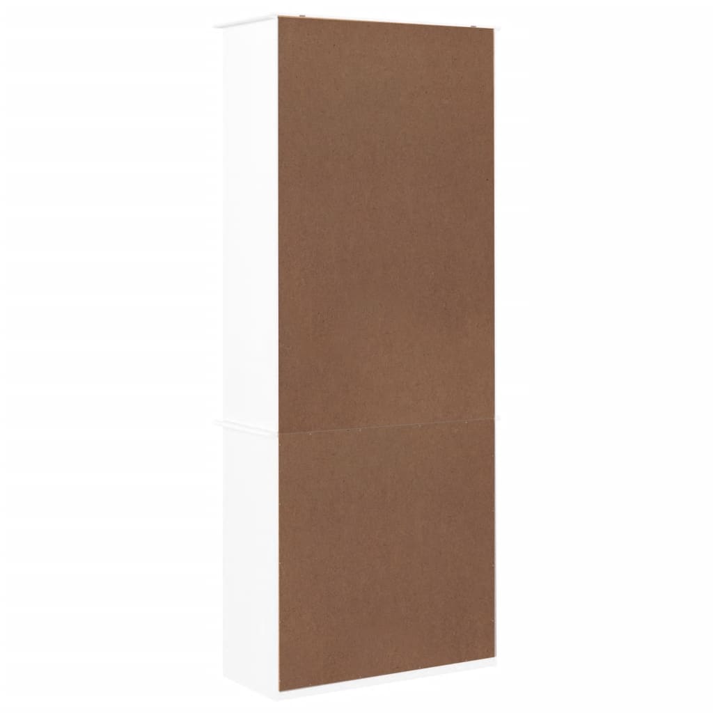 Boekenkast Met Lades Alta 77X35X186,5 Cm Massief Grenenhout Wit
