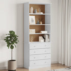 Boekenkast massief grenenhout wit 77x35x186,5 cm