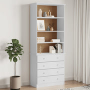 Boekenkast massief grenenhout wit 77x35x186,5 cm