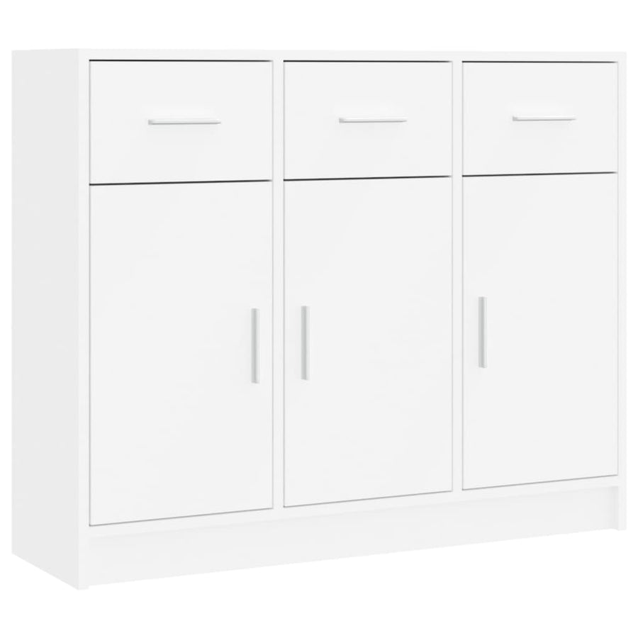 Dressoir 91X28X75 Cm Bewerkt Hout Wit