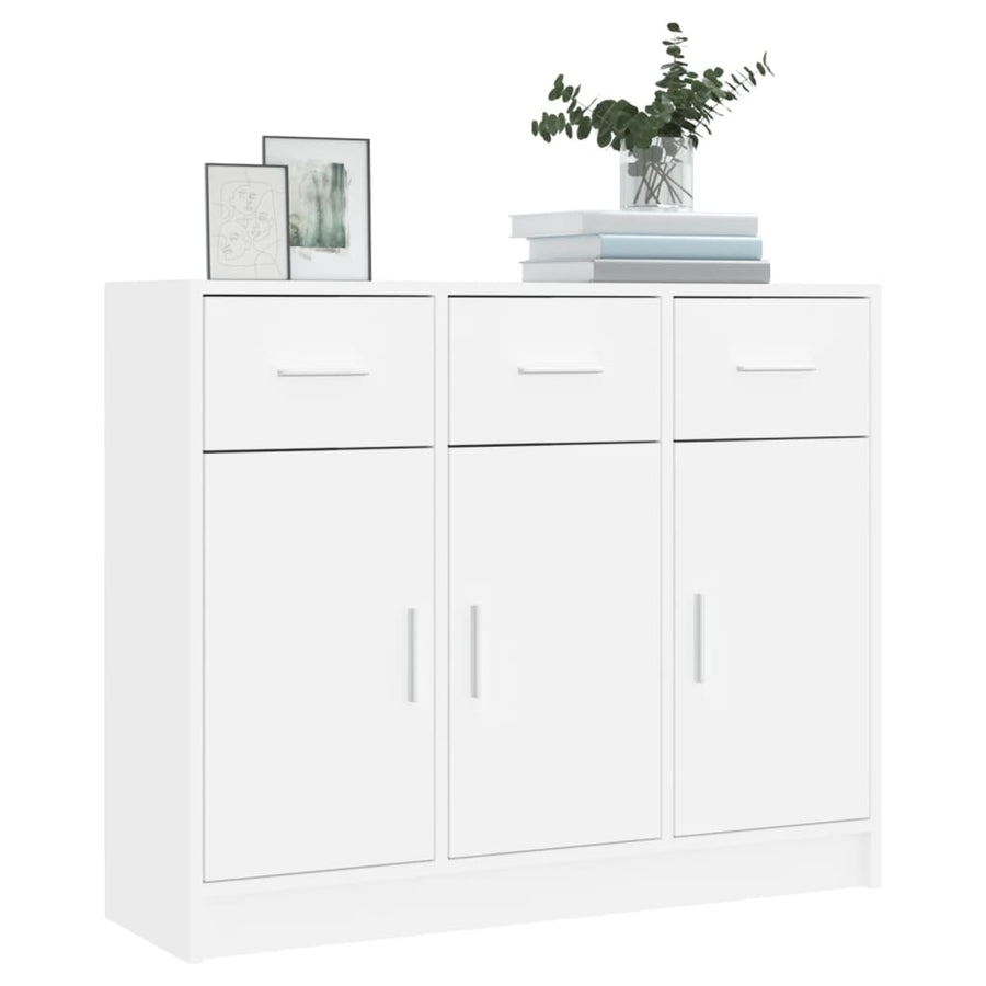 Dressoir 91X28X75 Cm Bewerkt Hout Wit
