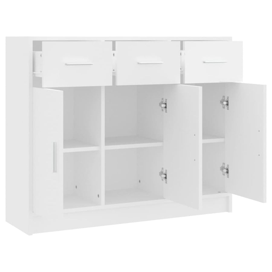 Dressoir 91X28X75 Cm Bewerkt Hout Wit