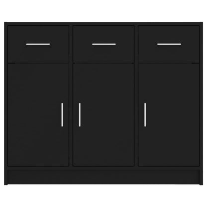 Dressoir 91X28X75 Cm Bewerkt Hout Zwart