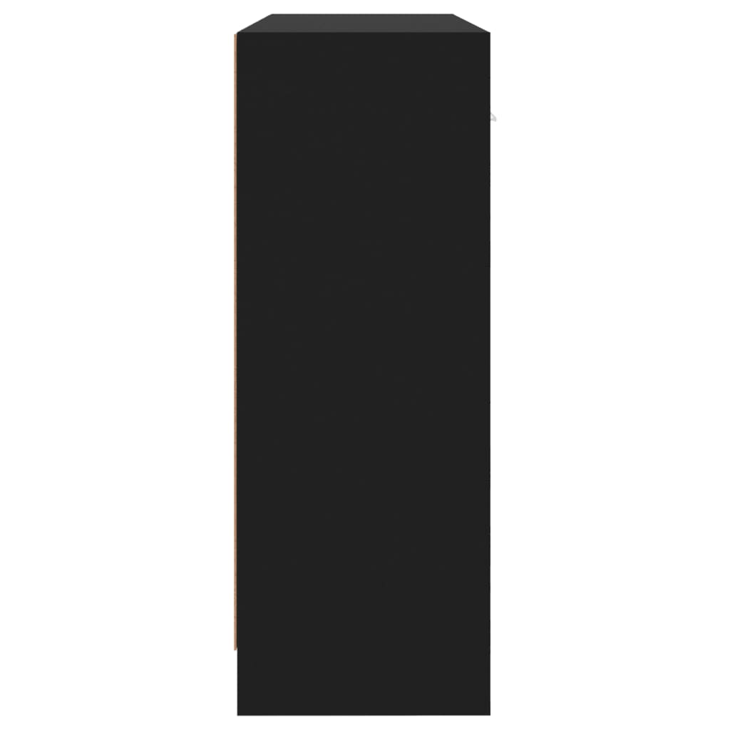 Dressoir 91X28X75 Cm Bewerkt Hout Zwart