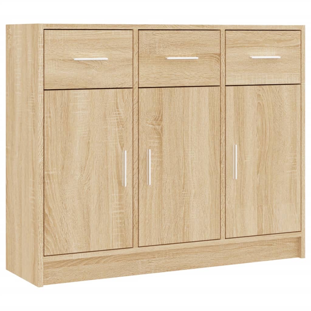 Dressoir 91X28X75 Cm Bewerkt Hout Sonoma Eikenkleurig
