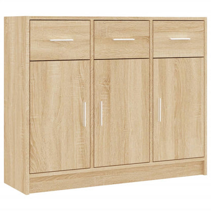 Dressoir 91X28X75 Cm Bewerkt Hout Sonoma Eikenkleurig