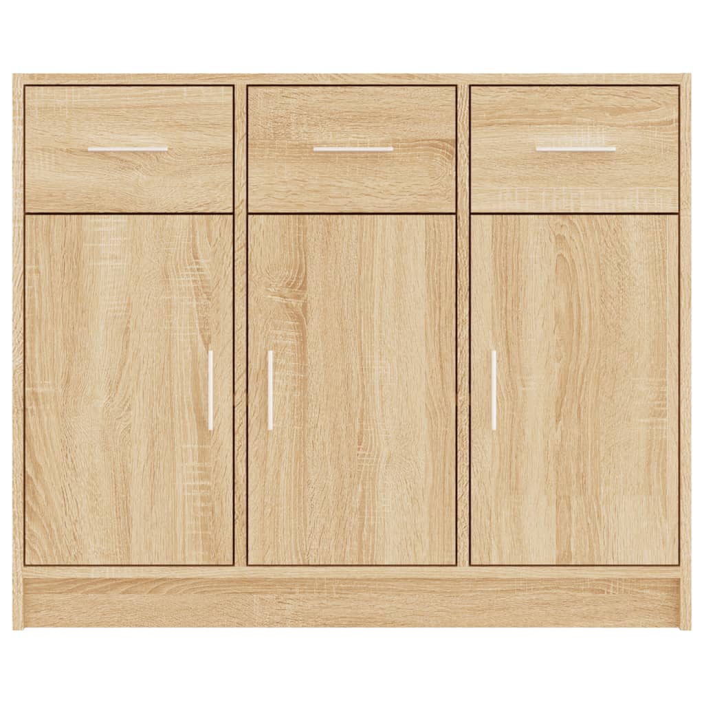 Dressoir 91X28X75 Cm Bewerkt Hout Sonoma Eikenkleurig
