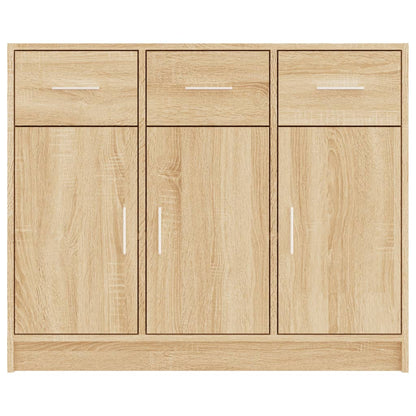 Dressoir 91X28X75 Cm Bewerkt Hout Sonoma Eikenkleurig