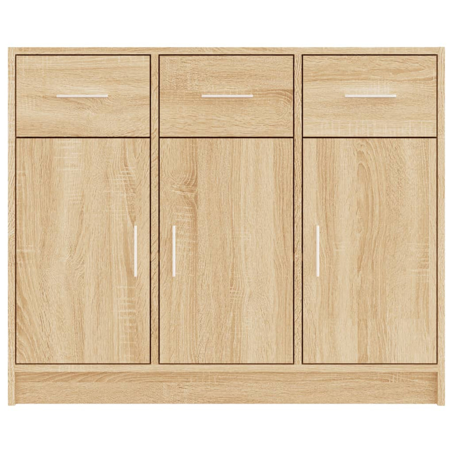 Dressoir 91X28X75 Cm Bewerkt Hout Sonoma Eikenkleurig