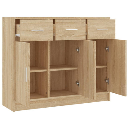Dressoir 91X28X75 Cm Bewerkt Hout Sonoma Eikenkleurig