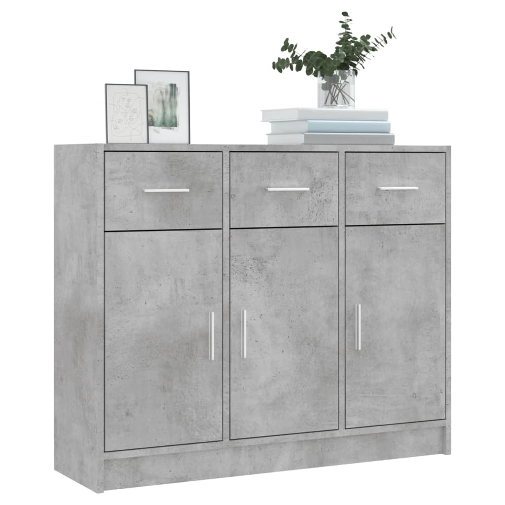 Dressoir 91X28X75 Cm Bewerkt Hout Betongrijs