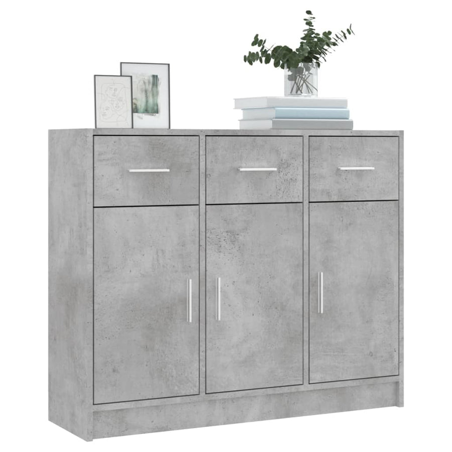 Dressoir 91X28X75 Cm Bewerkt Hout Betongrijs
