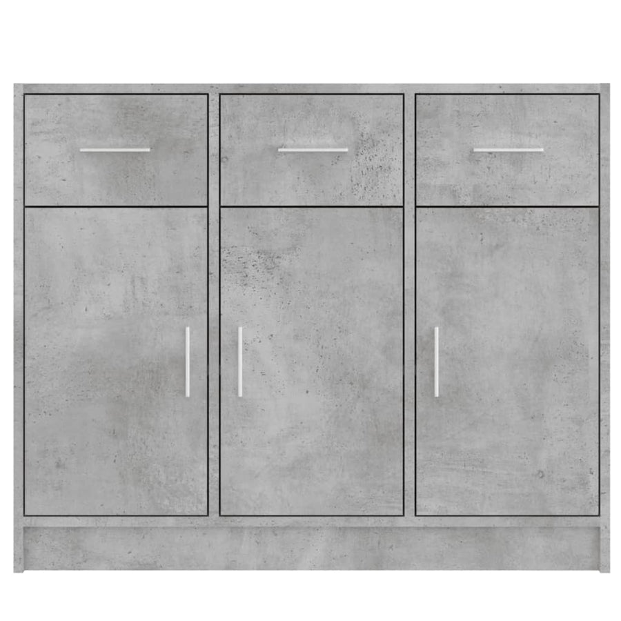 Dressoir 91X28X75 Cm Bewerkt Hout Betongrijs