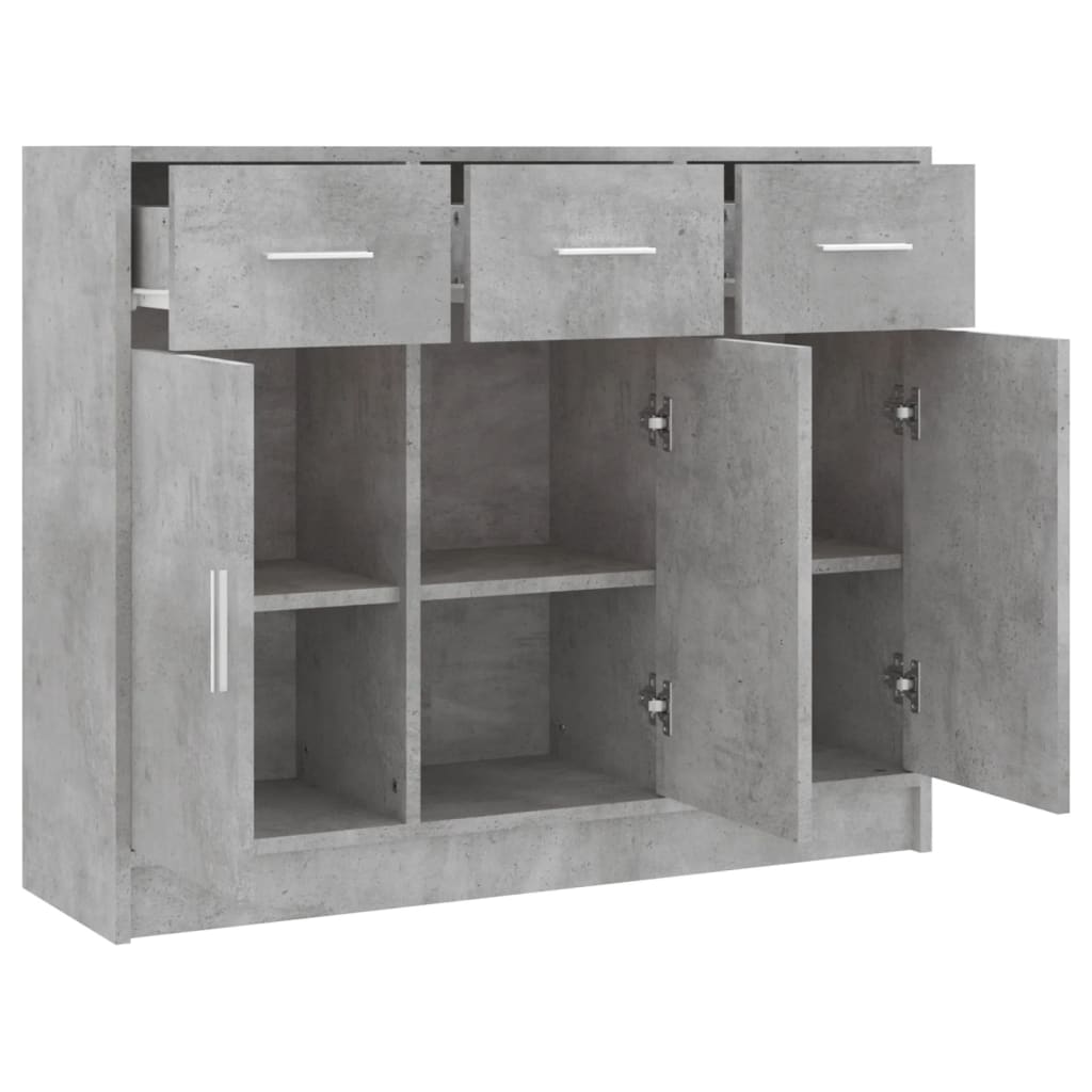 Dressoir 91X28X75 Cm Bewerkt Hout Betongrijs