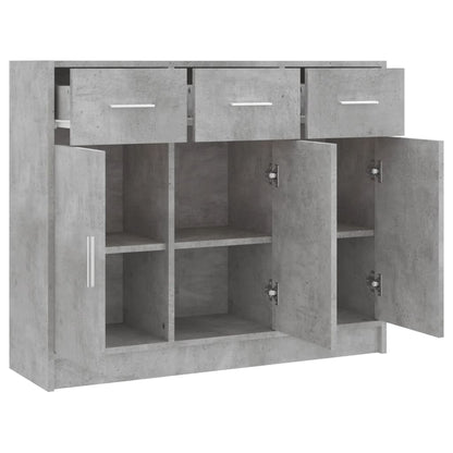 Dressoir 91X28X75 Cm Bewerkt Hout Betongrijs