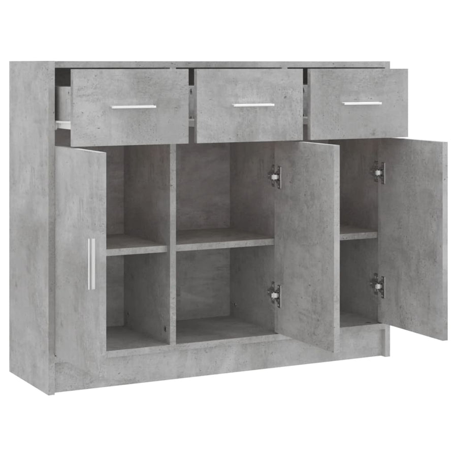 Dressoir 91X28X75 Cm Bewerkt Hout Betongrijs
