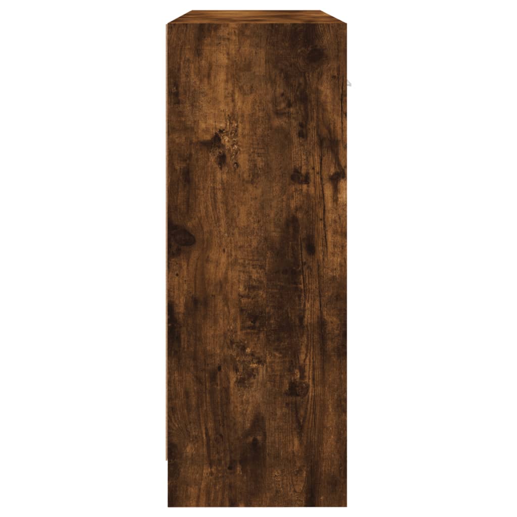 Dressoir 91X28X75 Cm Bewerkt Hout Gerookt Eikenkleurig