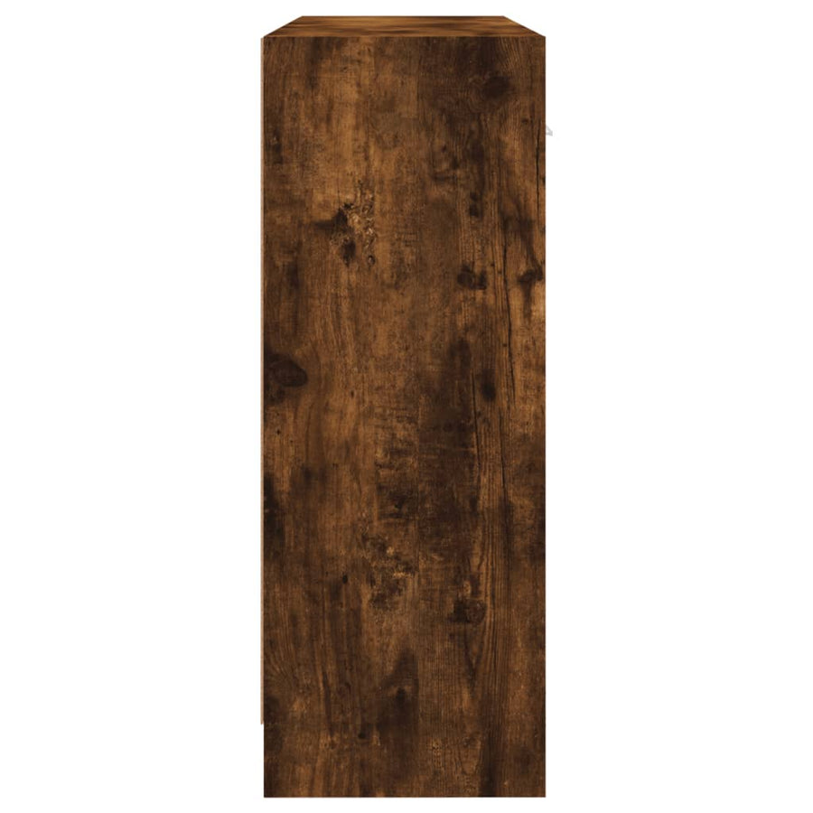 Dressoir 91X28X75 Cm Bewerkt Hout Gerookt Eikenkleurig