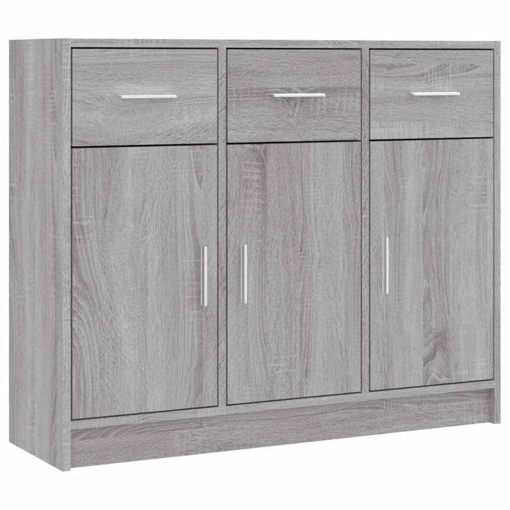 Dressoir 91X28X75 Cm Bewerkt Hout Grijs Sonoma Eikenkleurig