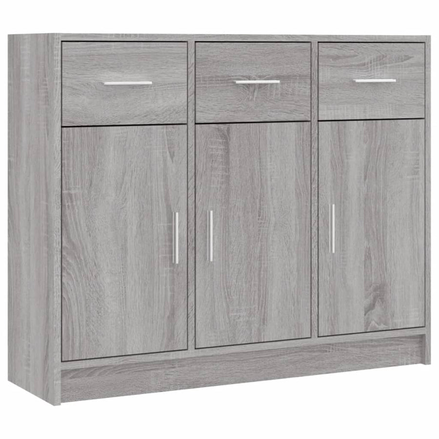 Dressoir 91X28X75 Cm Bewerkt Hout Grijs Sonoma Eikenkleurig