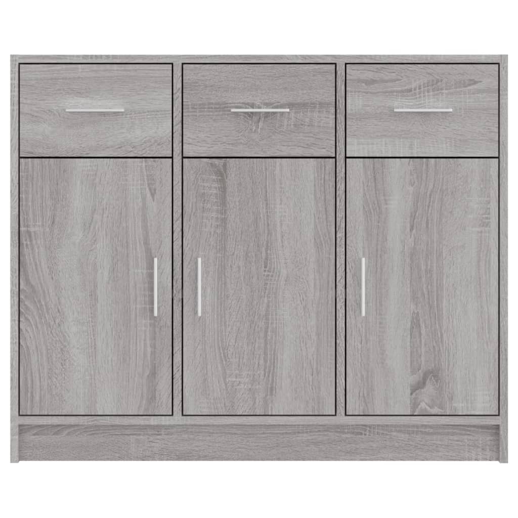 Dressoir 91X28X75 Cm Bewerkt Hout Grijs Sonoma Eikenkleurig