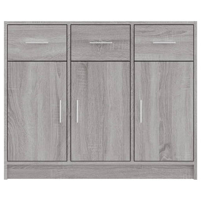 Dressoir 91X28X75 Cm Bewerkt Hout Grijs Sonoma Eikenkleurig