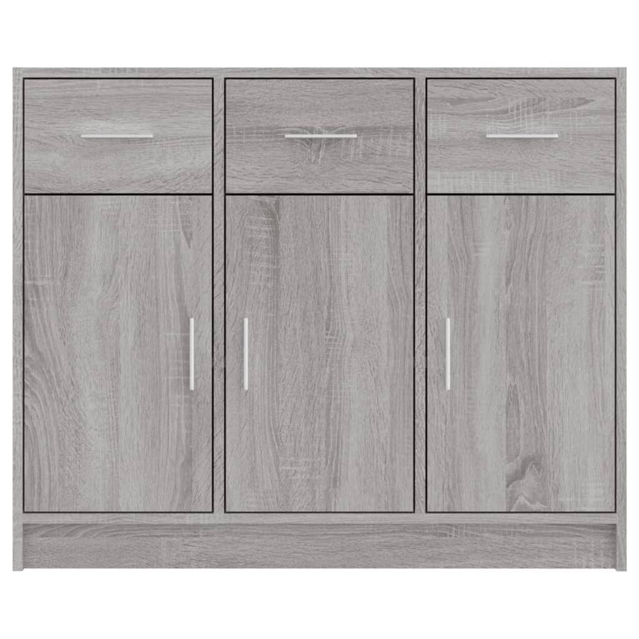Dressoir 91X28X75 Cm Bewerkt Hout Grijs Sonoma Eikenkleurig