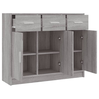 Dressoir 91X28X75 Cm Bewerkt Hout Grijs Sonoma Eikenkleurig