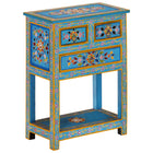 Dressoir 55X30X76 Cm Massief Mangohout Turquoise