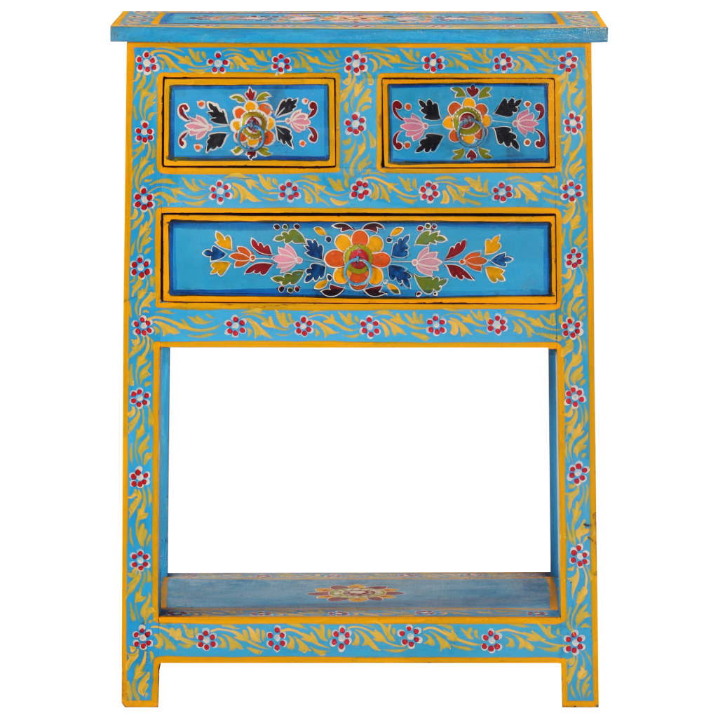 Dressoir 55X30X76 Cm Massief Mangohout Turquoise