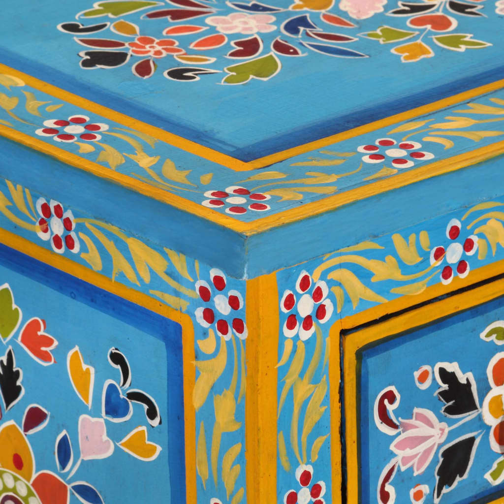 Dressoir 55X30X76 Cm Massief Mangohout Turquoise