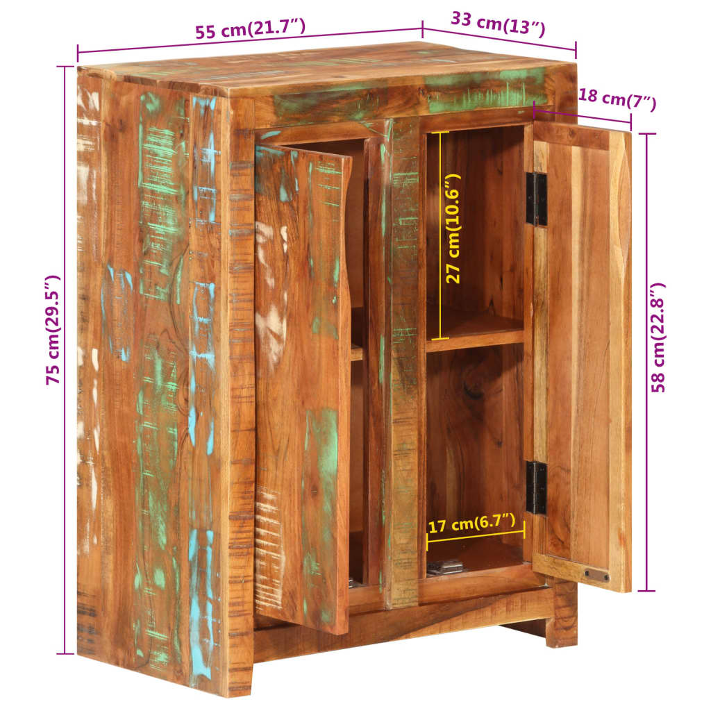 Dressoir 55x33x75 cm massief gerecycled hout