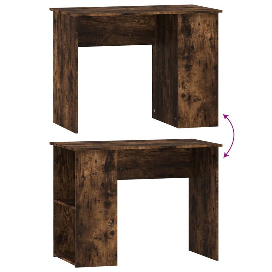 Bureau 100X55X75 Cm Bewerkt Hout Kleurig Gerookt eiken