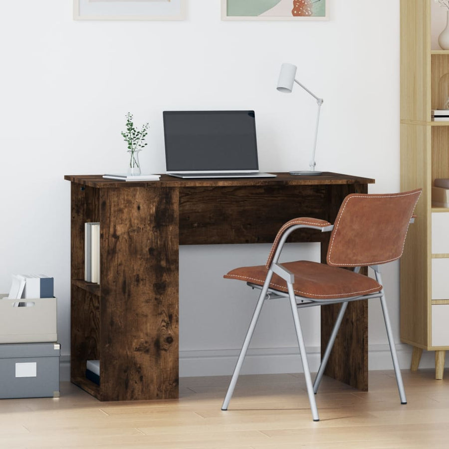 Bureau 100X55X75 Cm Bewerkt Hout Kleurig Gerookt eiken
