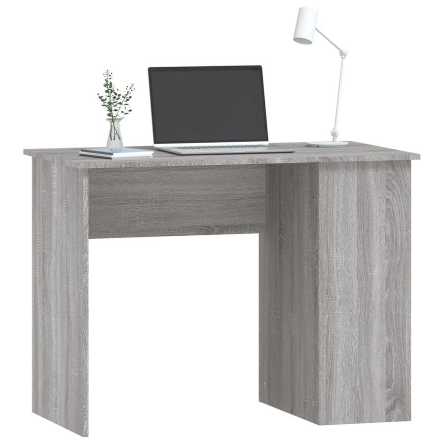 Bureau 100X55X75 Cm Bewerkt Hout Grijs Sonoma Eikenkleurig