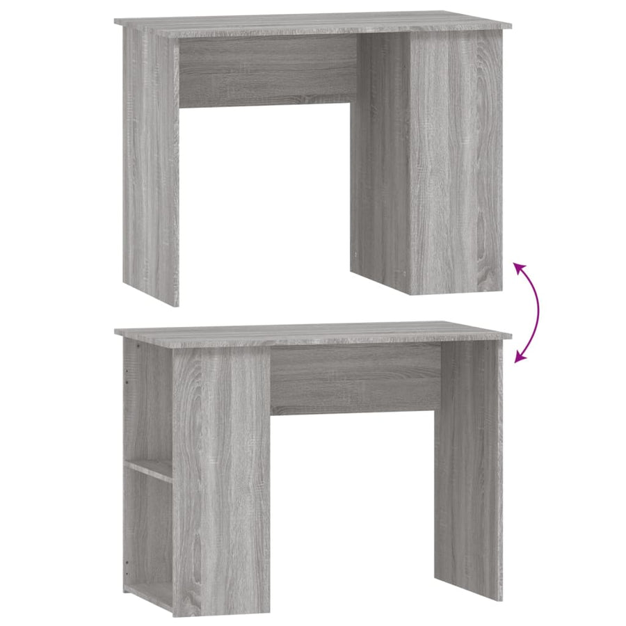 Bureau 100X55X75 Cm Bewerkt Hout Grijs Sonoma Eikenkleurig