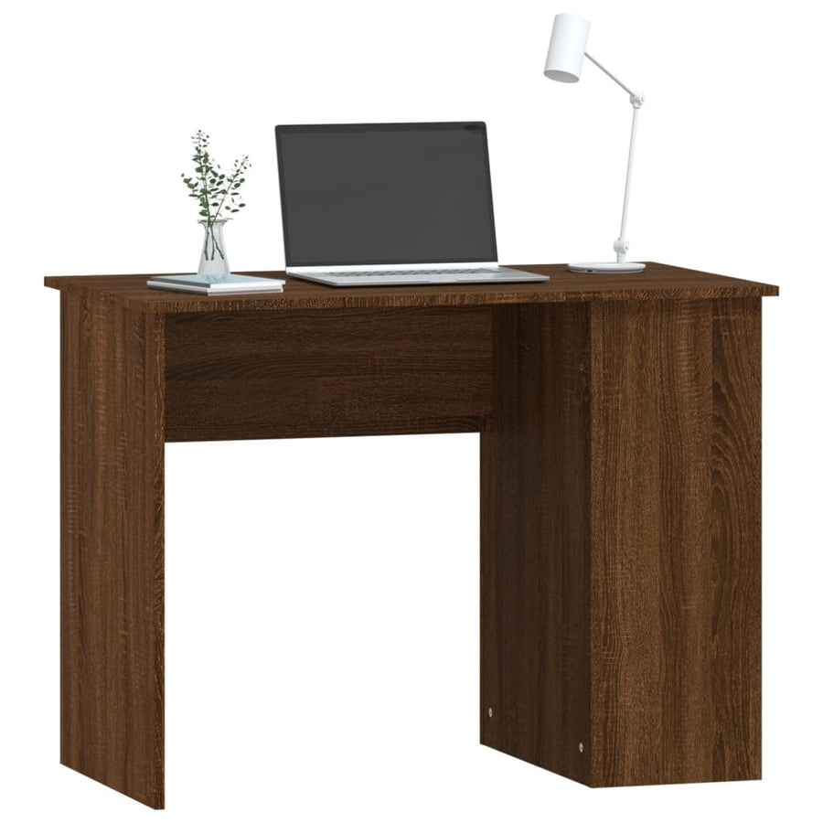 Bureau 100X55X75 Cm Bewerkt Hout Bruin Eikenkleur